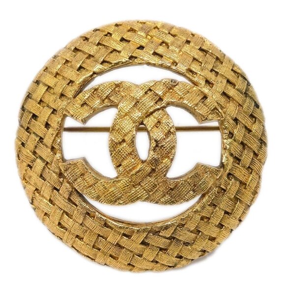 Chanel Medallion Brooch Pin Gold 1267/29 175478 - Picture 1 of 4
